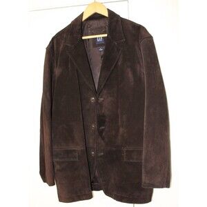 VTG Mens Size XL GAP Brown Suede Leather Jacket 2003